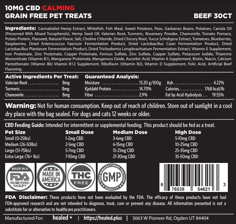 Pet Treats for Anxiety & Calming Beef Flavor
